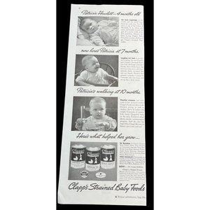 Clapp's Baby Food 1938 Vintage Print Ad Rochester New York